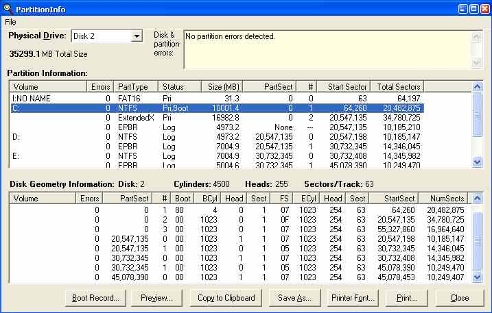 Partition Information Utility